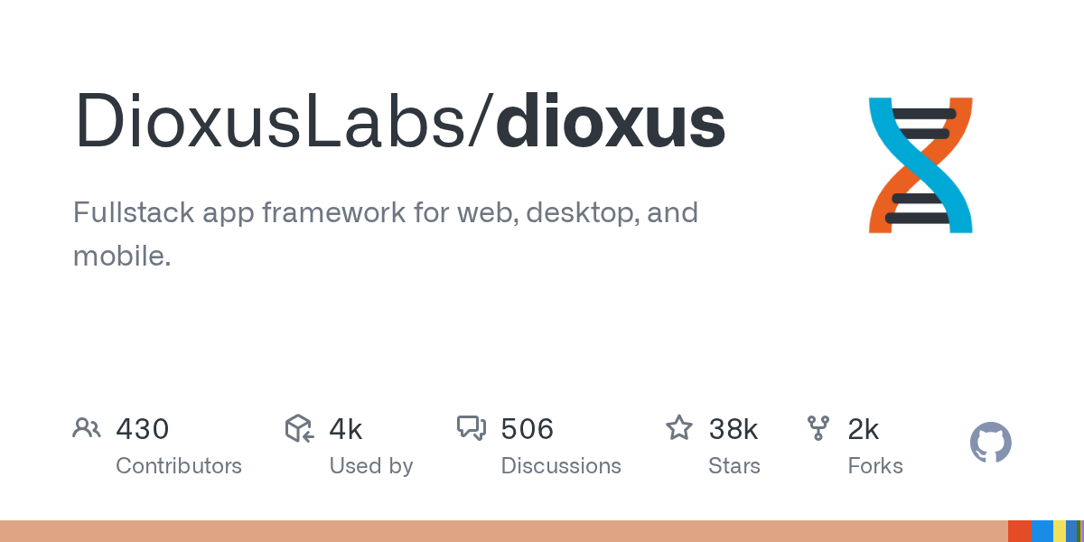 Un poste de développeur la nuit avec un écran affichant du code Rust et un arbre de composants d'interface, entouré des silhouettes d'une fenêtre desktop et d'un smartphone symbolisant le web, le desktop et le mobile