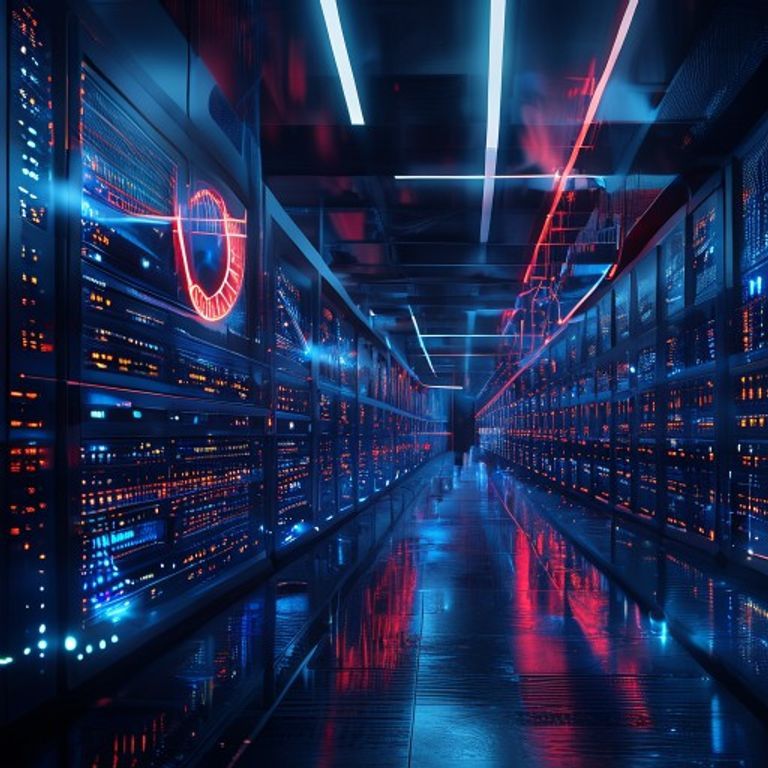 Jauge de charge serveur au maximum sur un tableau de bord d'API dans un centre de données, illustrant la saturation de la demande pour le modèle Kimi K3 de Moonshot AI