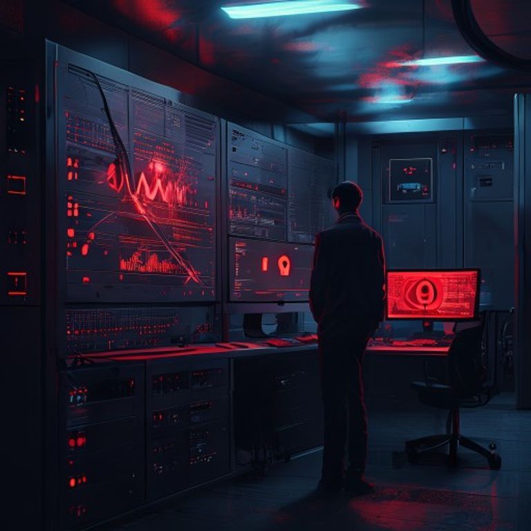 Un boîtier de sécurité réseau SonicWall installé dans une baie de serveurs, entouré d'écrans affichant des alertes d'intrusion et des journaux de trafic réseau